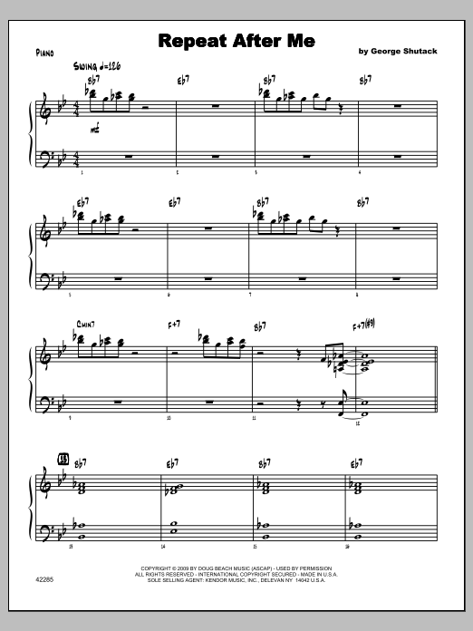 Repeat After Me - Piano (Jazz Ensemble) von Shutack