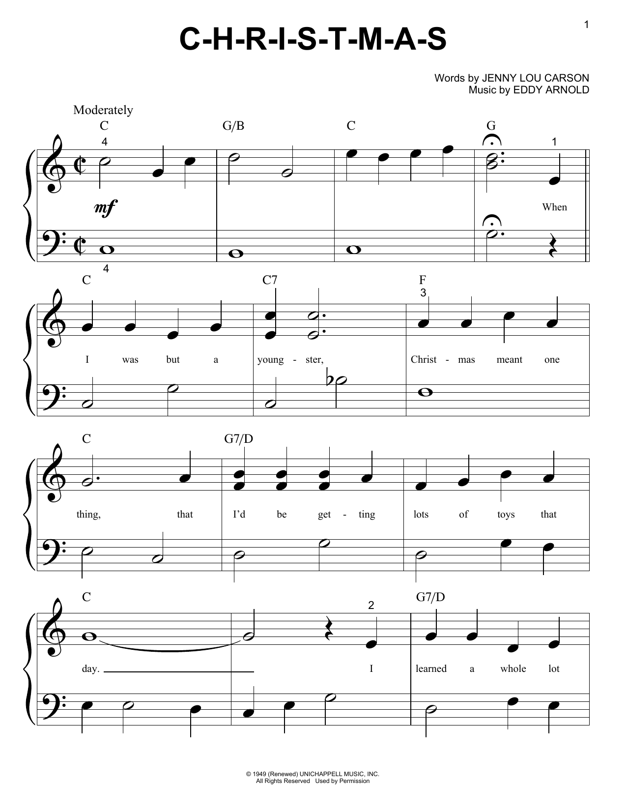 C-H-R-I-S-T-M-A-S (Big Note Piano) von Eddy Arnold