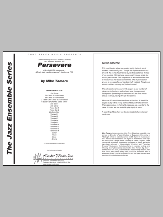 Persevere - Full Score (Jazz Ensemble) von Tomaro