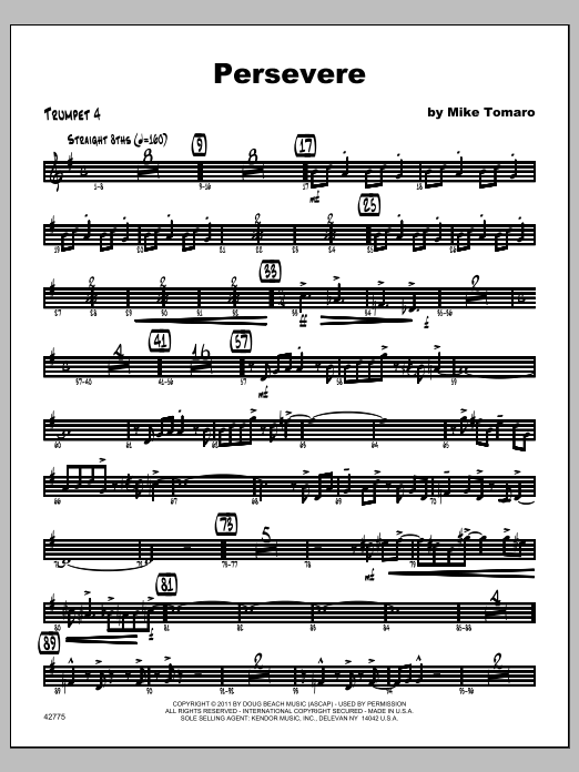 Persevere - Trumpet 4 (Jazz Ensemble) von Tomaro