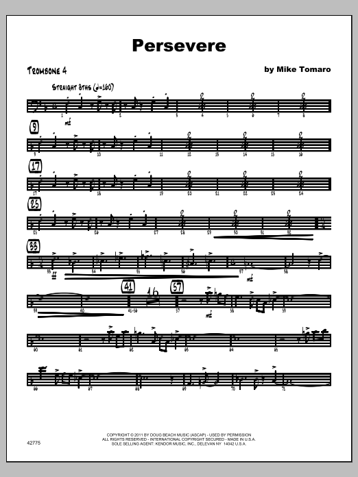 Persevere - Trombone 4 (Jazz Ensemble) von Tomaro