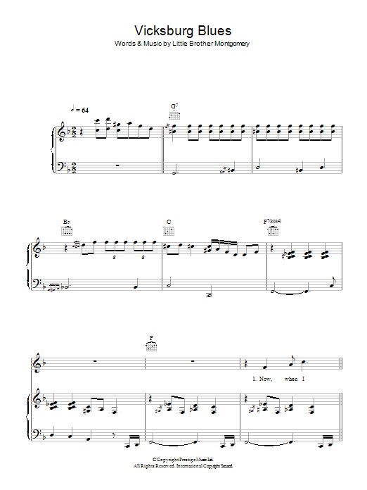 Vicksburg Blues (Piano, Vocal & Guitar Chords) von Hugh Laurie