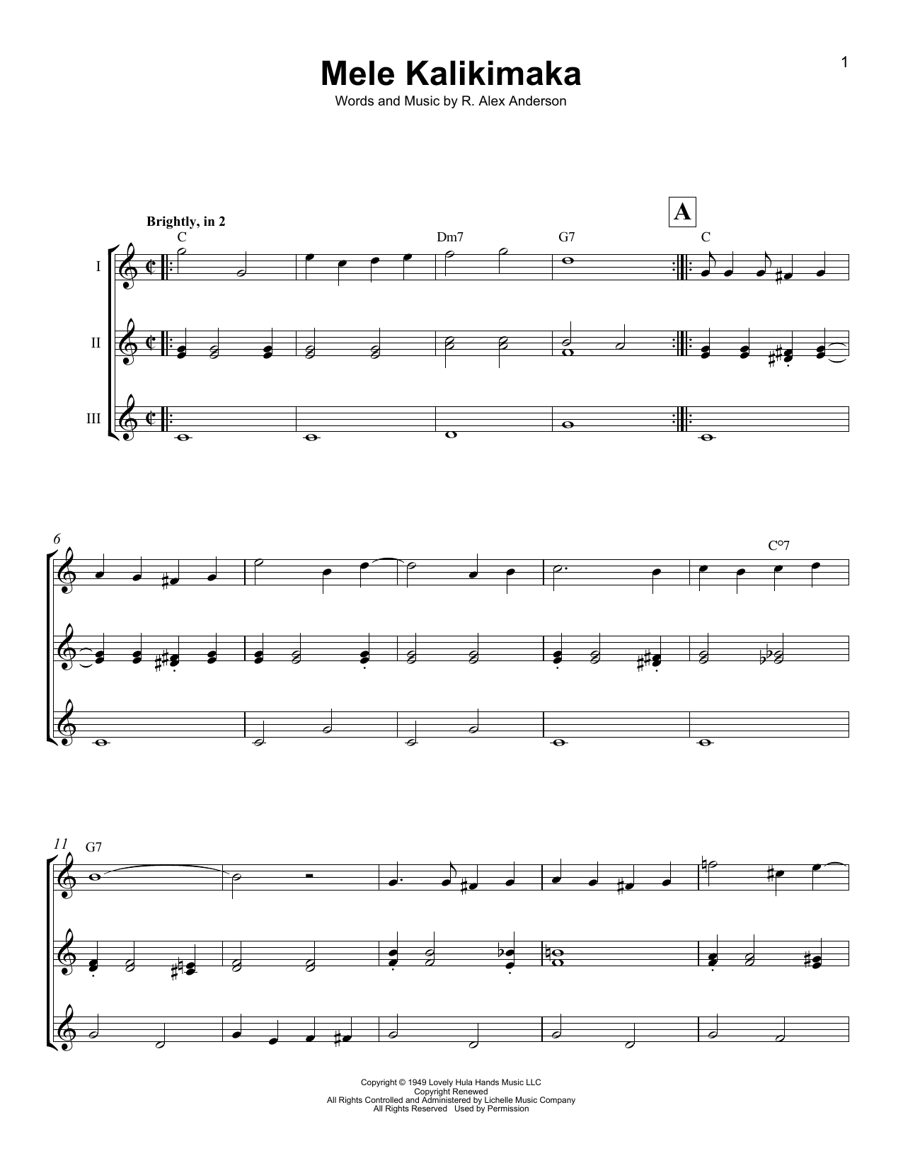 Mele Kalikimaka (Ukulele Ensemble) von R. Alex Anderson