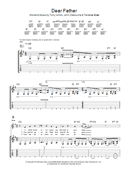 Dear Father (Guitar Tab) von Black Sabbath