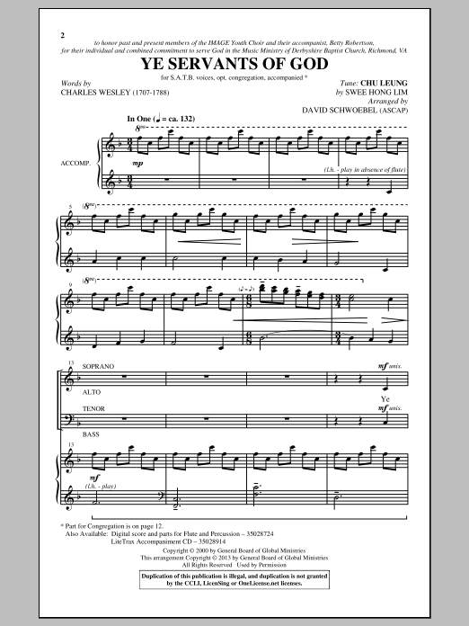 Ye Servants Of God (SATB Choir) von David Schwoebel