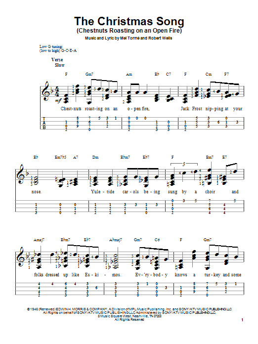 The Christmas Song (Chestnuts Roasting On An Open Fire) (Easy Ukulele Tab) von Mel Torme