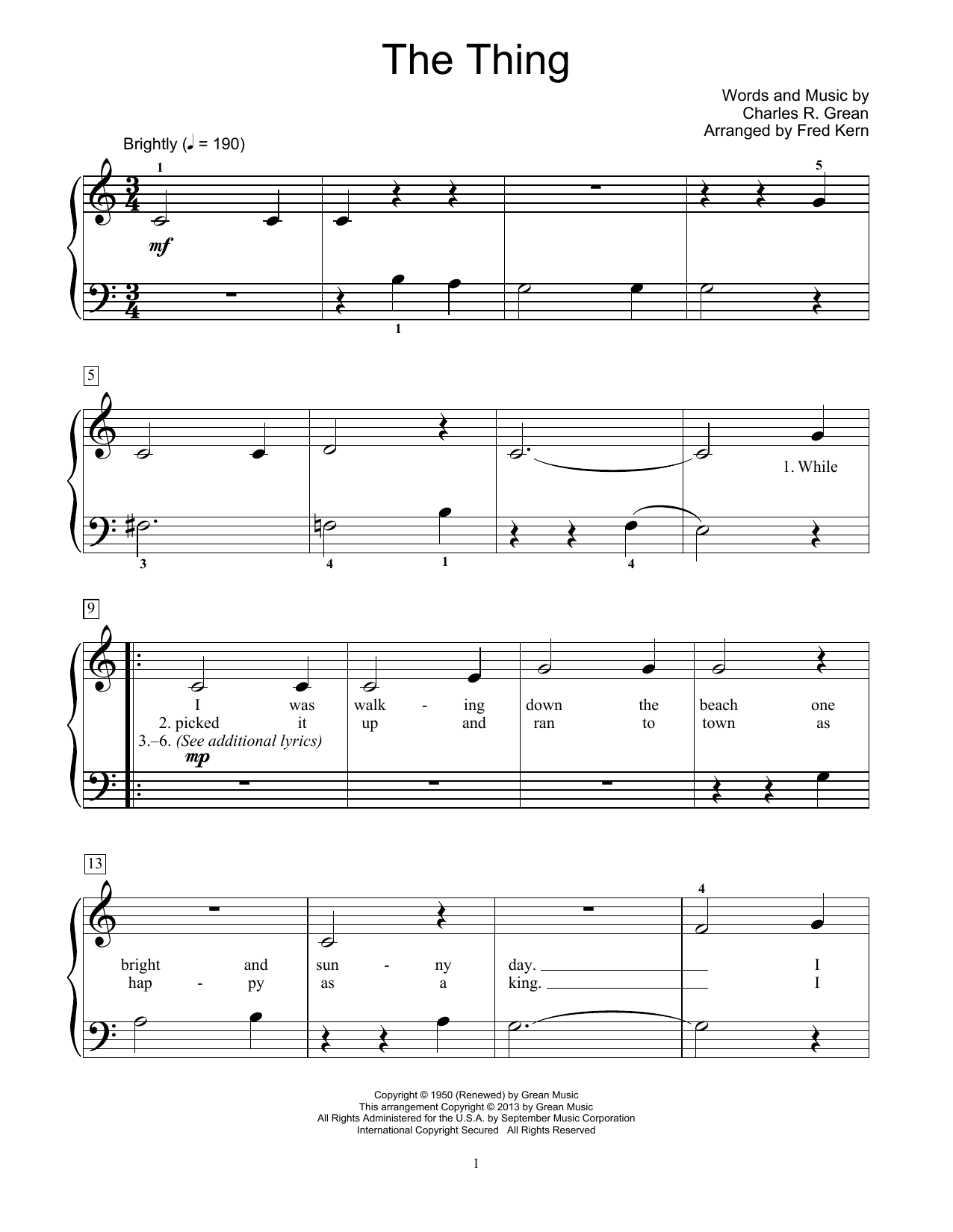 The Thing (Educational Piano) von Charles R. Grean