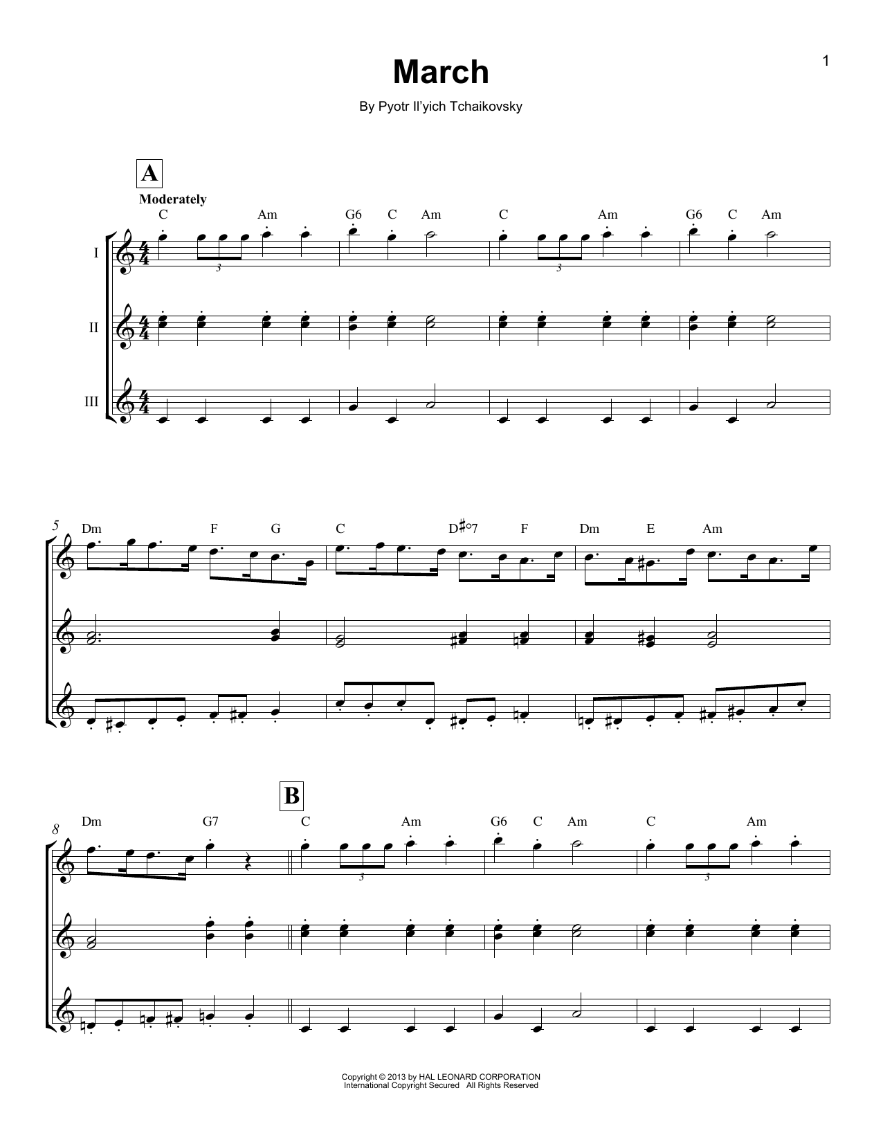 March (Ukulele Ensemble) von Pyotr Il'yich Tchaikovsky