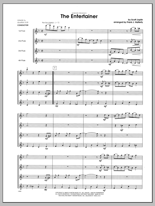 The Entertainer - Full Score (Woodwind Ensemble) von Halferty