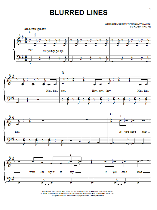Blurred Lines (Very Easy Piano) von Robin Thicke
