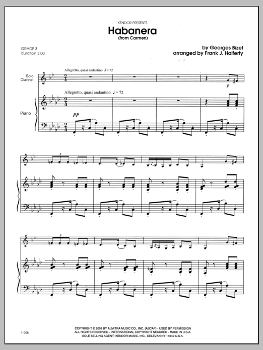 Habanera (from Carmen) - Piano (Woodwind Solo) von Halferty