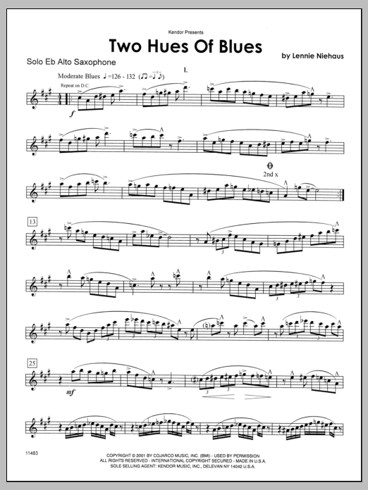 Two Hues Of Blues - Alto Sax (Woodwind Solo) von Niehaus