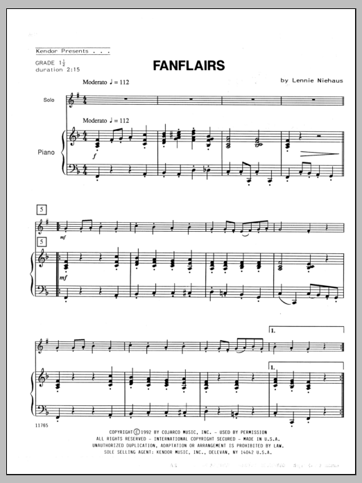 Fanflairs - Piano (Brass Solo) von Niehaus