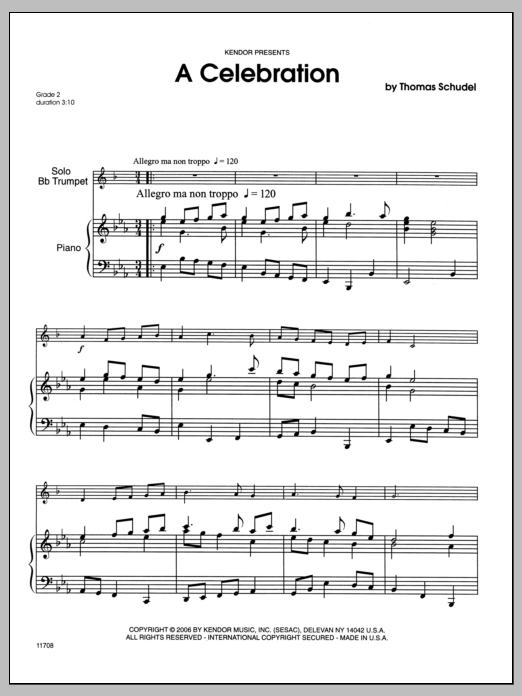 Celebration, A - Piano (Brass Solo) von Schudel