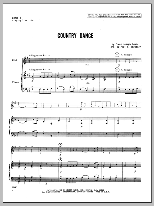 Country Dance - Piano (Brass Solo) von Stouffer