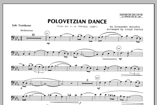 Polovetzian Dance (from Act II of Prince Igor) - Trombone (Brass Solo) von Conley