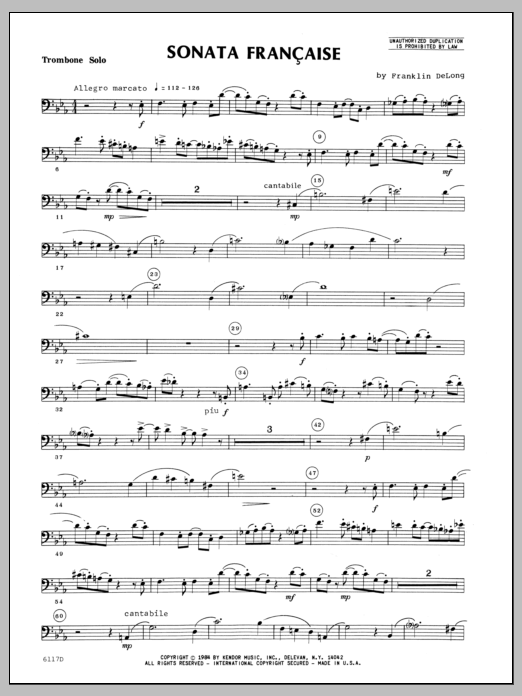 Sonata Francaise - Trombone (Brass Solo) von Delong