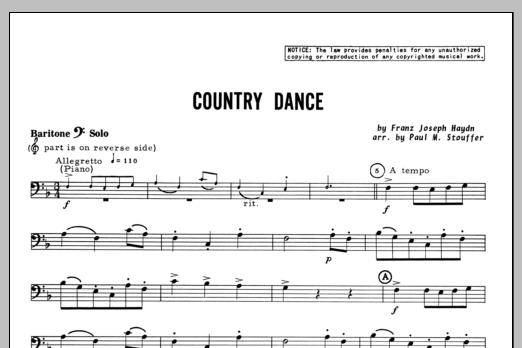 Country Dance - Baritone B.C. (Brass Solo) von Stouffer