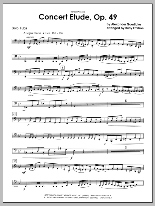 Concert Etude, Op. 49 - Tuba (Brass Solo) von Emilson