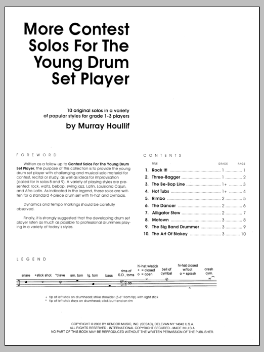 More Contest Solos For The Young Drum Set Player (Percussion Solo) von Houllif