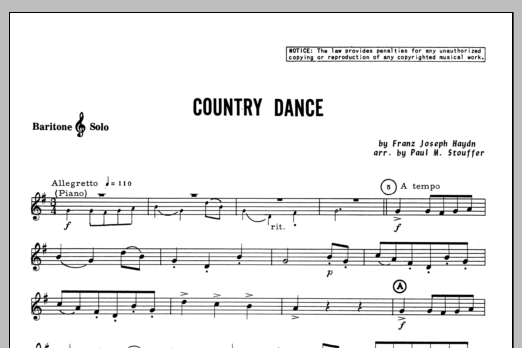 Country Dance - Baritone T.C. (Brass Solo) von Stouffer