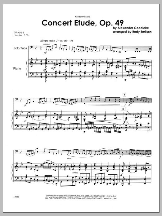 Concert Etude, Op. 49 - Piano (Brass Solo) von Emilson