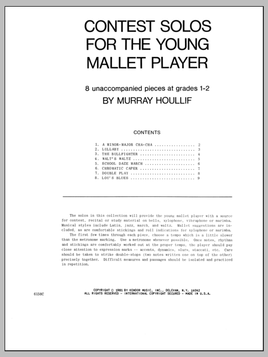 Contest Solos For The Young Mallet Player (Percussion Solo) von Houllif