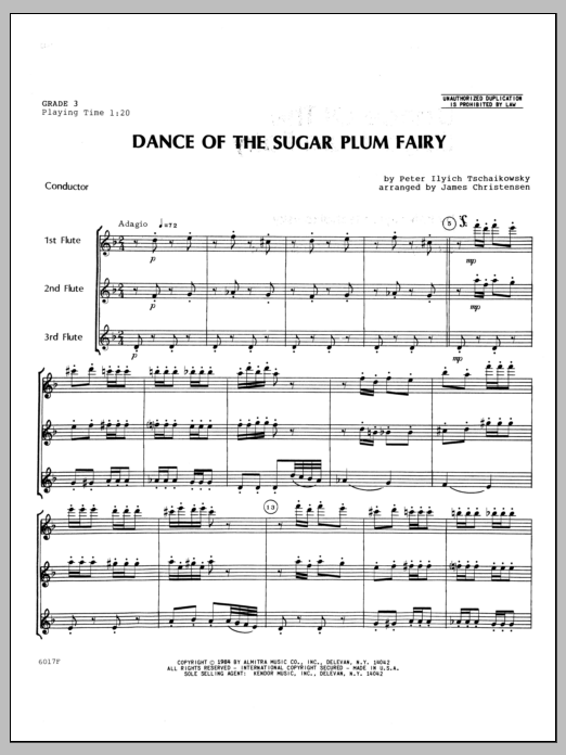 Dance Of The Sugar Plum Fairy - Full Score (Woodwind Ensemble) von Christensen