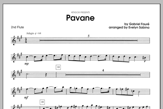 Pavane - Flute 2 (Woodwind Ensemble) von Evelyn Sabina