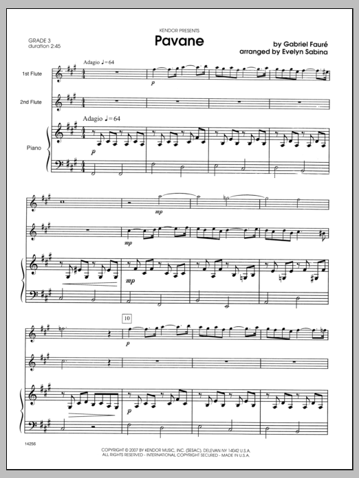 Pavane - Piano (Woodwind Ensemble) von Evelyn Sabina