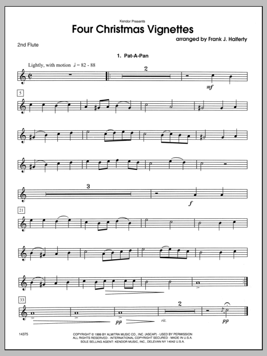 Four Christmas Vignettes - Flute 2 (Woodwind Ensemble) von Halferty