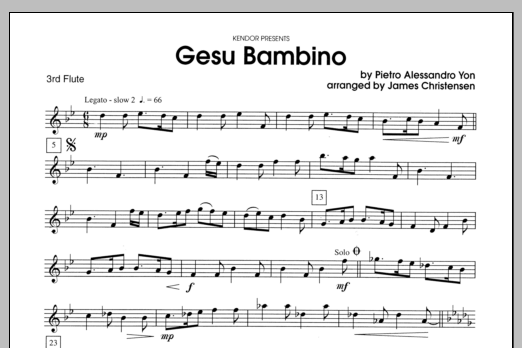 Gesu Bambino - Flute 3 (Woodwind Ensemble) von Christensen