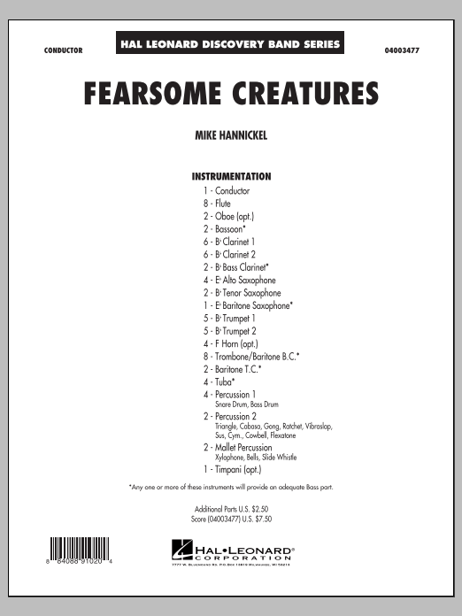 Fearsome Creatures - Conductor Score (Full Score) (Concert Band) von Michael Hannickel