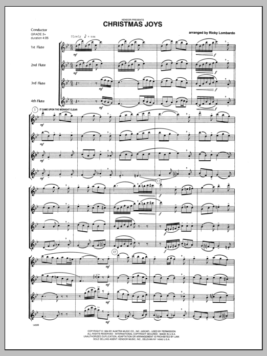 Christmas Joys - Full Score (Woodwind Ensemble) von Lombardo