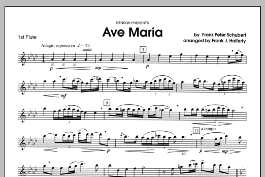 Ave Maria - Flute 1 (Woodwind Ensemble) von Halferty