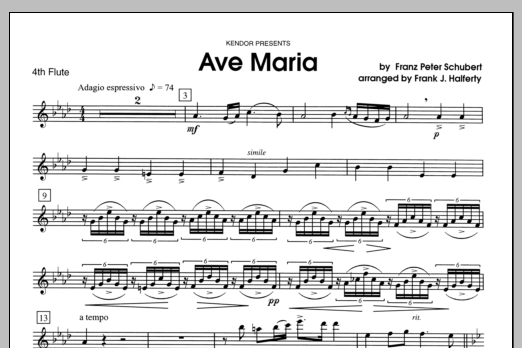 Ave Maria - Flute 4 (Woodwind Ensemble) von Halferty
