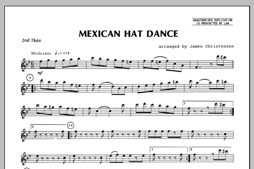 Mexican Hat Dance - Flute 2 (Woodwind Ensemble) von Christensen