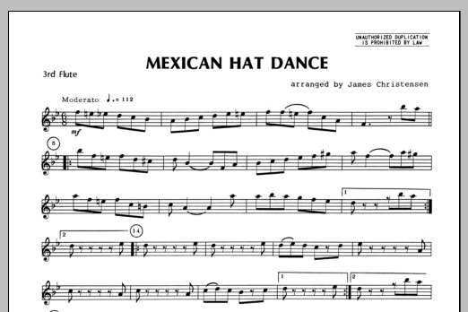 Mexican Hat Dance - Flute 3 (Woodwind Ensemble) von Christensen