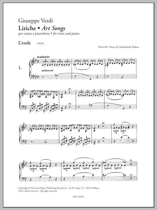 Liriche (Art Songs) (Piano & Vocal) von Giuseppe Verdi