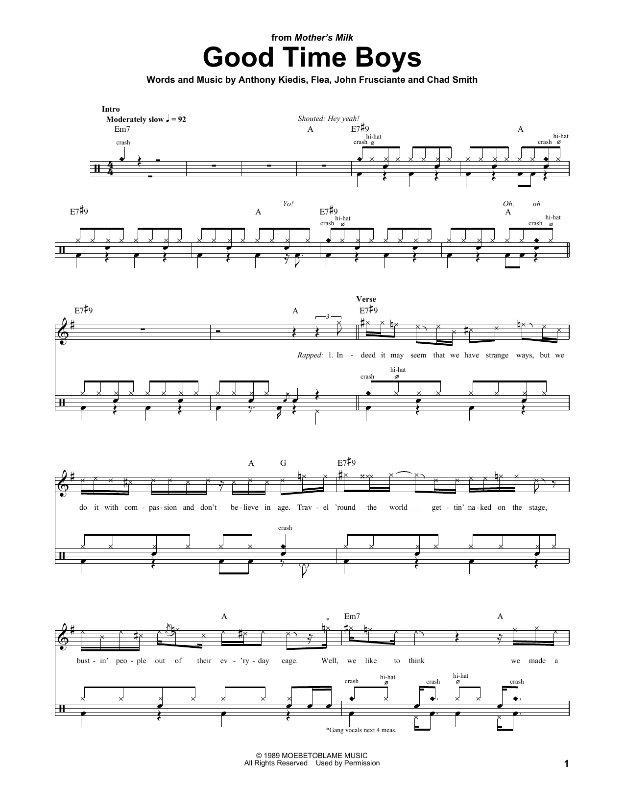 Good Time Boys (Drums Transcription) von Red Hot Chili Peppers