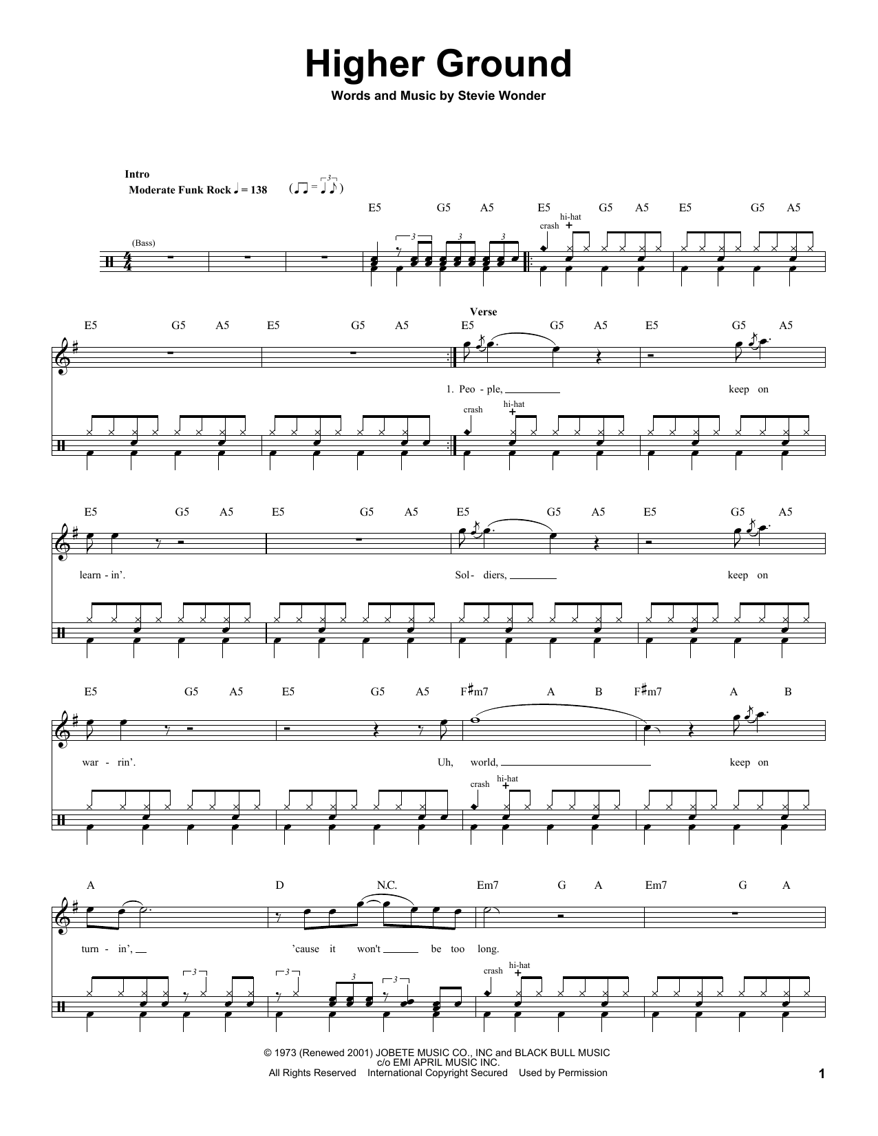 Higher Ground (Drums Transcription) von Red Hot Chili Peppers