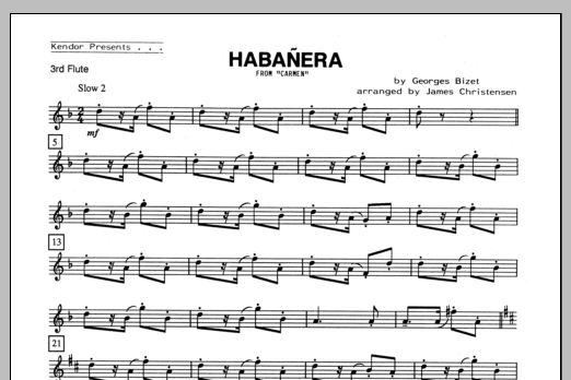 Habanera (from Carmen) - Flute 3 (Woodwind Ensemble) von Christensen