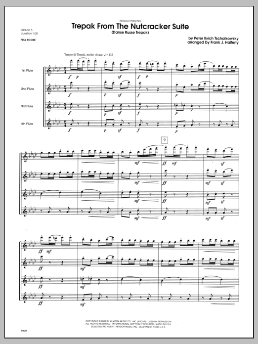 Trepak From The Nutcracker Suite (Danse Russe Trepak) - Full Score (Woodwind Ensemble) von Halferty