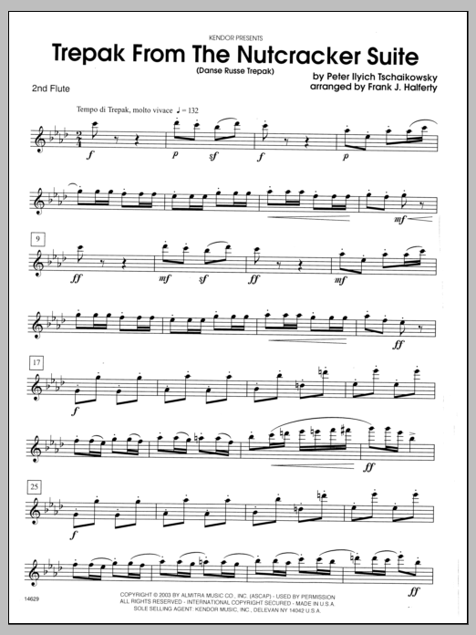 Trepak From The Nutcracker Suite (Danse Russe Trepak) - Flute 2 (Woodwind Ensemble) von Halferty