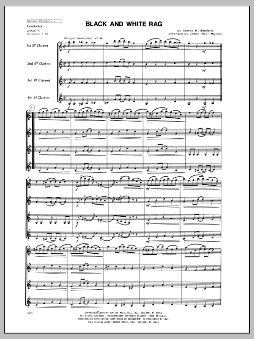 Black And White Rag - Full Score (Woodwind Ensemble) von McLeod