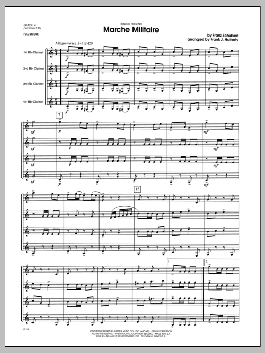 March Militaire - Full Score (Woodwind Ensemble) von Halferty