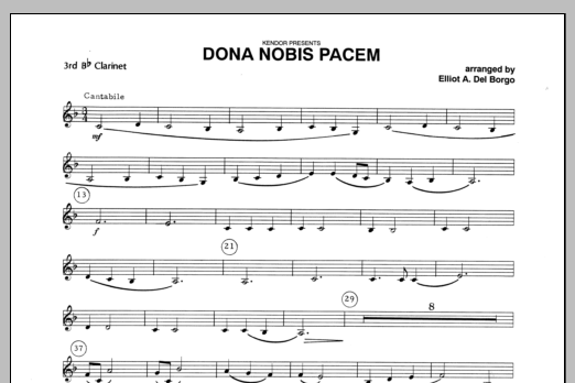Dona Nobis Pacem - Clarinet 3 (Woodwind Ensemble) von Del Borgo