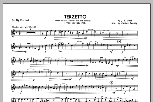 Terzetto (Wenn meine Trubsal als mit Ketten from Cantata #38) - Clarinet 1 (Woodwind Ensemble) von Dansby