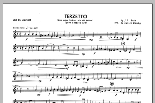 Terzetto (Wenn meine Trubsal als mit Ketten from Cantata #38) - Clarinet 2 (Woodwind Ensemble) von Dansby