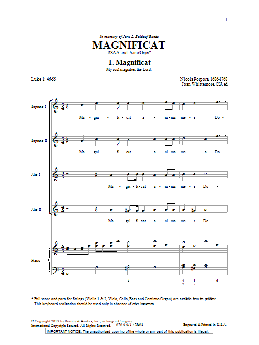 Magnificat In A (SSA Choir) von Joan Whittemore